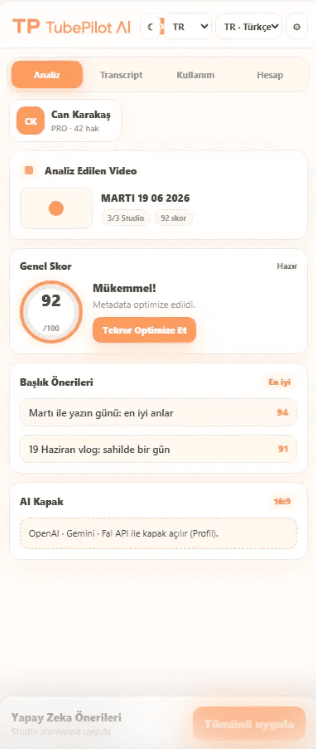 Youtio Chrome extension — Analysis, Transcript, Usage, Account