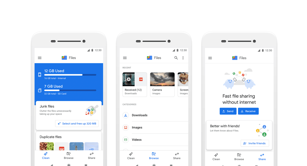 Files by Google dosya yönetimi — Google’ın arşiv ekran görüntüsü