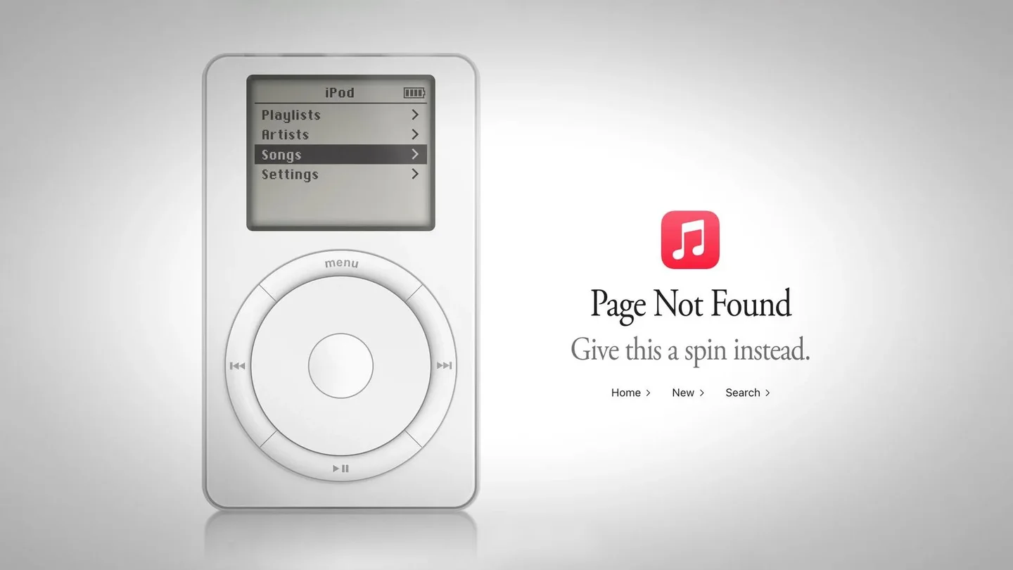 Apple Music, iPod’un 25. Yılına Özel Sürpriz Bir Hata Sayfası Hazırladı